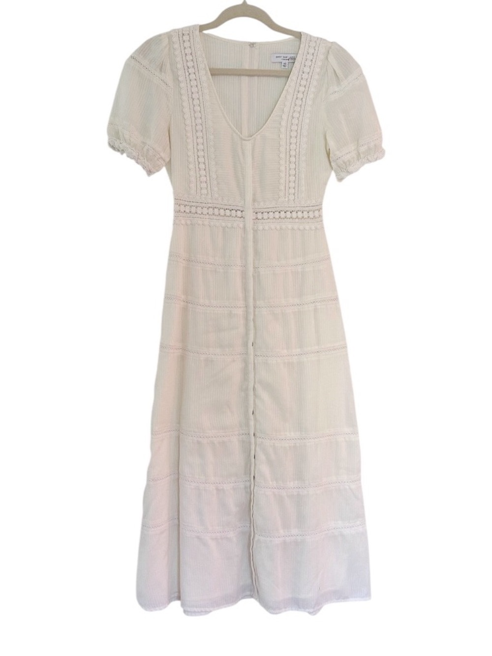 Sweet Baby Jamie Midi Dress Size XS Ivory Lace Boho Cottage Core MSRP 295.00 - Picture 5 of 16